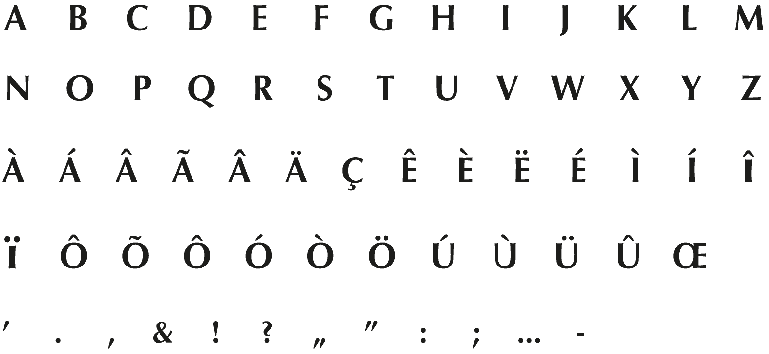 Caractères pré-faits